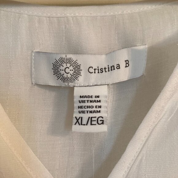 Cristina B White Sleeveless Layered Top - NWT - Picture 4 of 9